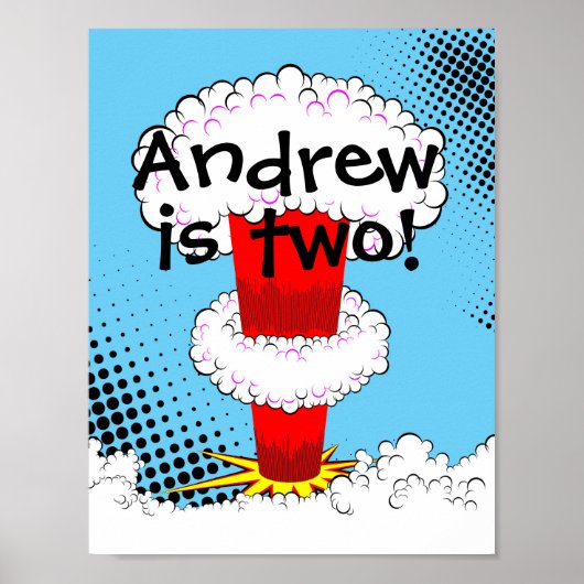 Superheld Birthday Party Sign Poster (Voorkant)