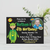 Superheld Birthday Uitnodiging (Staand voorkant)