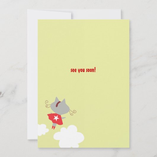 Superheld Birthday Uitnodiging (Achterkant)