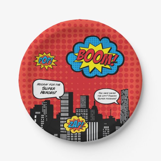 Superheld-Borden Papieren Bordje (Voorkant)