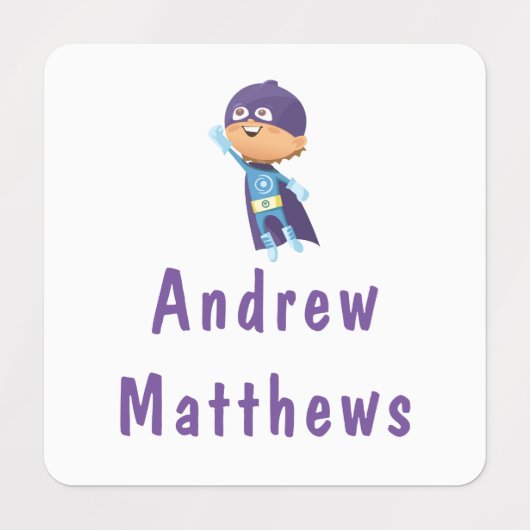 Superheld Boy Aangepaste Aangepaste Naam Kleding Labels (Design 1)