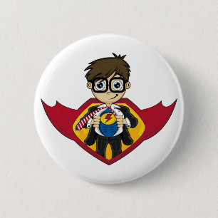 Superheld Boy Badge Ronde Button 5,7 Cm
