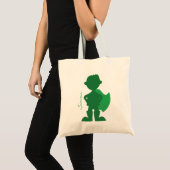 Superheld Boy Silhouette Persoonlijk Groen Tote Bag (Voorkant (product))