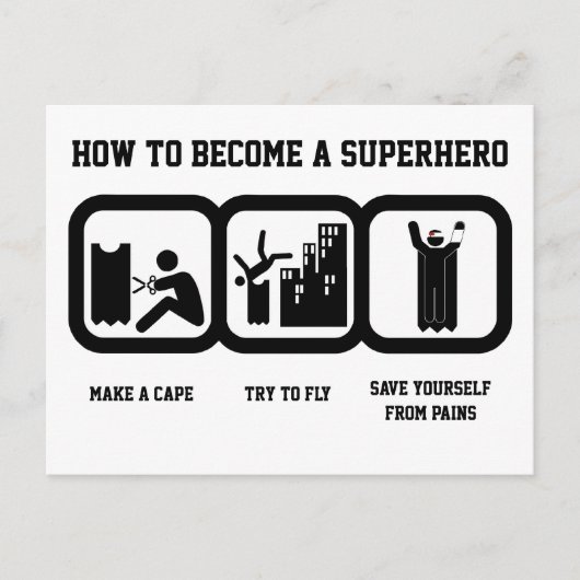 Superheld Briefkaart (Voorkant)