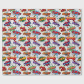 Superheld Bubble-patroon Cadeaupapier (Vlak)