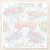 Superheld Bubble-patroon Glazen Onderzetter (Achterkant)