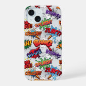 Superheld Bubble-patroon iPhone 15 Hoesje (Achterkant)