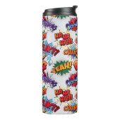 Superheld Bubble-patroon Thermosbeker (Gedraaid links)