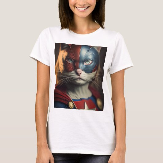 Superheld Cat T-shirt (Voorkant)