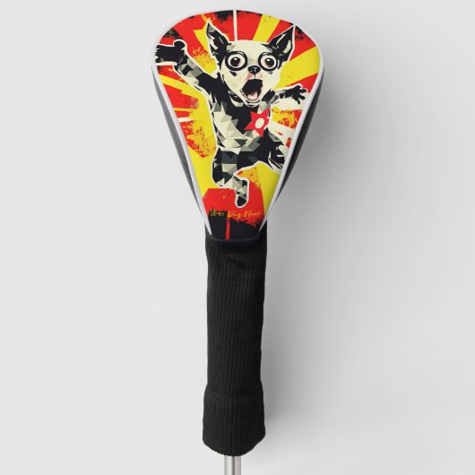 Superheld Chihuahua Hond 01 - Ignacio rechter Golfheadcover (Voorkant)