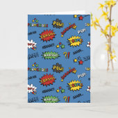 Superheld Colorful Fun Pattern Kaart (Gele Bloem)