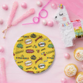 Superheld Colorful Fun Pattern Papieren Bordje (Feest)