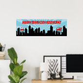 Superheld Comic Birthday Party Banner Poster (Thuiskantoor)
