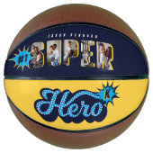 Superheld Comic Book #1 Aangepast fotoMonogram op  Basketbal (Voorkant)