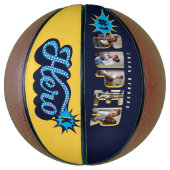 Superheld Comic Book #1 Aangepast fotoMonogram op  Basketbal (Verticaal)