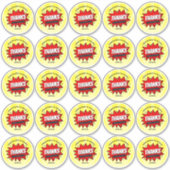 Superheld Comic Book Any Age Birthday 2,5-inch Ron Sticker (Voorkant)