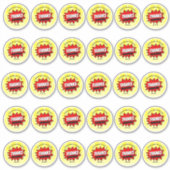 Superheld Comic Book Any Age Birthday 2"-ronde Sticker (Voorkant)