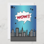 Superheld Comic Book Any Age Birthday Invitations Kaart (Achterkant)