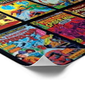 superheld Comic Book Collectie Pattern 3 Poster (Hoek)