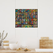 superheld Comic Book Collectie Pattern 3 Poster (Keuken)