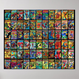  superheld Comic Book Collectie Pattern 3 Poster