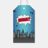 Superheld Comic Book Elke dag Cadeaulabel (Achterkant)