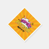 Superheld Comic Book Meisje's Leuke Verjaardag Servet (Hoek)