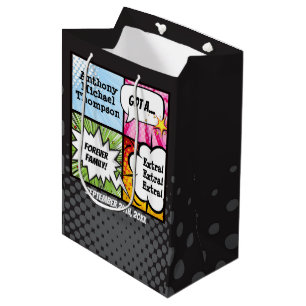 Superheld Comic Book Style Adoption Party Supplies Medium Cadeauzakje
