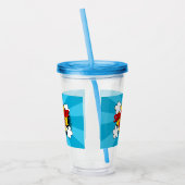 Superheld Comic Book Style Boy Birthday Blue Acryl Drinkbeker (Links)