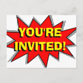 Superheld Comic Book Thed Invitation Sjabloon (Achterkant)