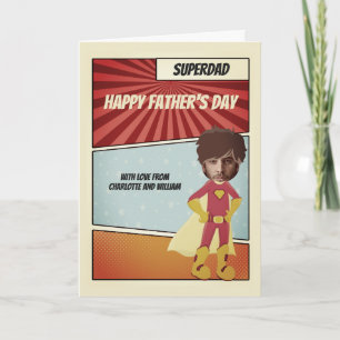 Superheld Comic Dad Happy Fathers Day Persoonlijk Kaart