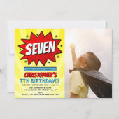 Superheld Comic Photo Any Age Birthday Invitations Kaart (Voorkant)