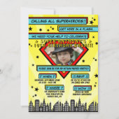 Superheld Comic Photo Any Age Birthday Invitations Kaart (Voorkant)