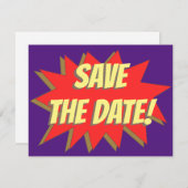 Superheld Comic redt de datum aankondiging (Voorkant / Achterkant)