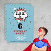 Superheld Comic Speech Bubble Boy Birthday Party Kaart