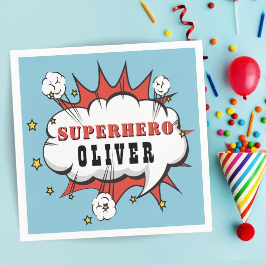 Superheld Comic Speech Bubble Boy Birthday Party Servet