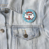 Superheld Comic Speech Bubble Boy Birthday Ronde Button 5,7 Cm (In situ)