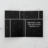 Superheld Comic Speech Bubble Boy Happy Birthday Kaart (Binnen)