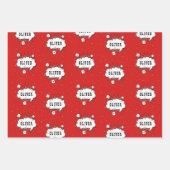 Superheld Comic Speech Bubble Red Boy Naam Inpakpapier Vel (Voorkant 3)