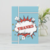 Superheld Comic Speech Bubble Verjaardag Bedankkaart (Staand voorkant)