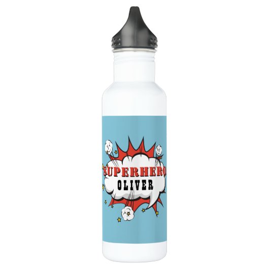Superheld Comic Speech Cloud Boy Waterfles (Links)