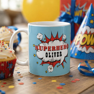 Superheld Comic Spreekwolk Jongen  Koffiemok