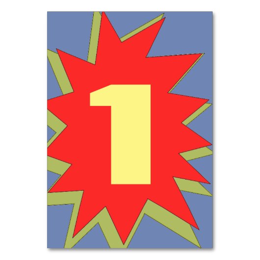 Superheld Comic Tafelnummers (Voorkant)