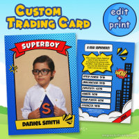 Superheld Custom Comic Trading Kaart voor Boy Gift