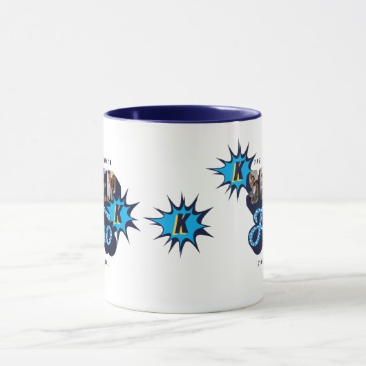 Superheld Dad Foto's Man Myth Legend Monogram Mok (Midden)