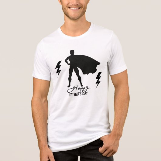 Superheld Dad Silhouette | Vaderdag Hero Tri-Blend Shirt (Voorkant)