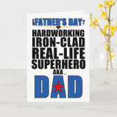 Superheld Dad Typography Vaderdag Kaart (Gele Bloem)