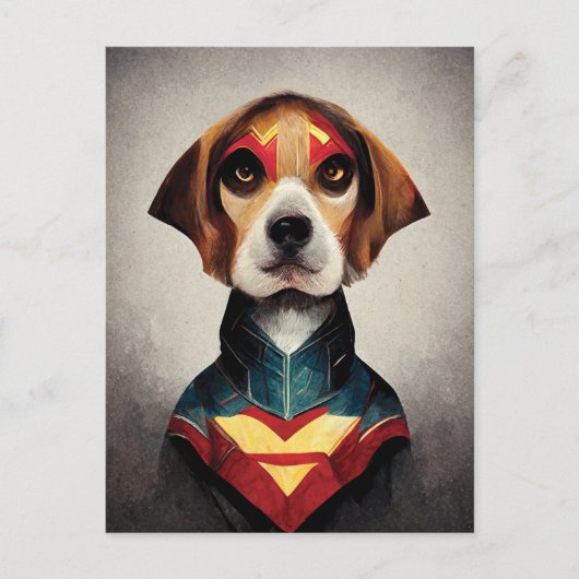 Superheld Dog Portrait | Beagle Briefkaart (Voorkant)