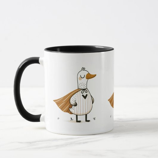 Superheld Duck in kostuum Mok (Links)
