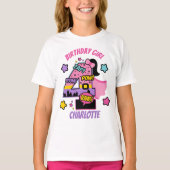Superheld Fourth Birthday Girl 4e Super Girl T-shirt (Voorkant)